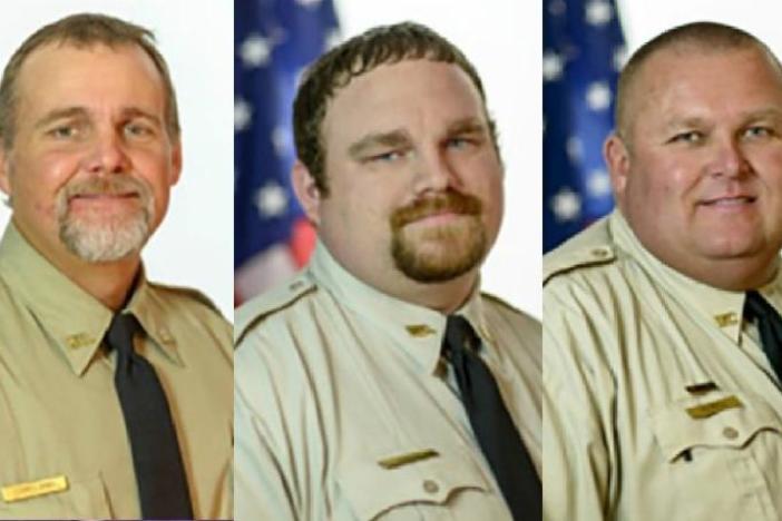 Former Washington County, Georgia sheriff's deputies  Henry "Lee" Copeland, Rhett Scott, and Michael Howell.