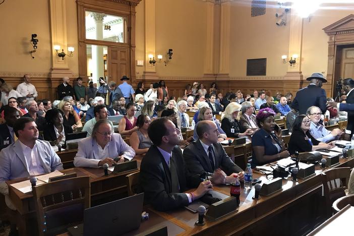 Dozens of people attend the first meeting on access to low THC oil in Georgia's State Capitol