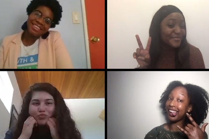 Teenage leaders in the global group Girl Up met for their annual conference via Zoom. NPR interviewed 11 of the attendees. Top row, from left: Salomé Beyer, Rebecca Fairweather, Alliyah Logan and Bethel Kyeza. Middle row, from left: Riya Goel, Nora DiMartino, Aya Alagha and Mofi Onanuga. Bottom row, from left: Vanessa Louis-Jean, Hayat Muse and Rym Badran.