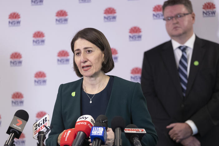 New South Wales Premier Gladys Berejiklian speaks at a news conference in Sydney earlier this week.