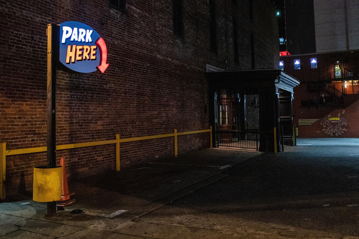 A parking lot in Nashville, photographed on Mar. 31, 2020, after Tennessee's governor issued a stay-at-home order in response to the developing coronavirus crisis.