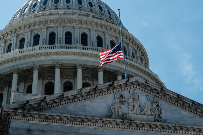 Lawmakers return to the Capitol on Monday. On Saturday, the flag was lowered to half staff to honor the life of Rep. John Lewis, D-Ga., who died late Friday.