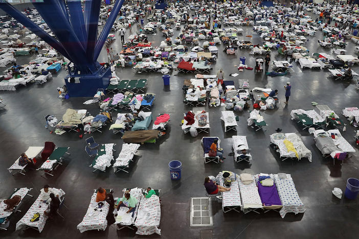 In August 2017, the George R. Brown Convention Center in Houston was over capacity after floodwaters from Hurricane Harvey inundated the city. This hurricane season, congregate shelters — from school gyms to vast convention centers — risk becoming infection hot spots if evacuees pack into them as they have in the past.