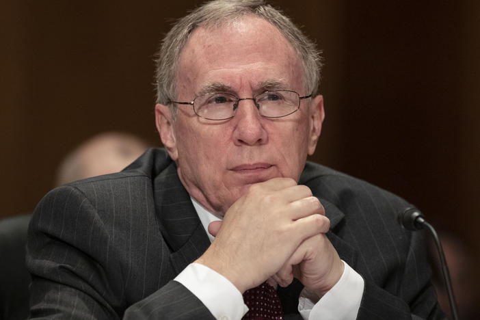 Russell Travers, who was the acting director of National Counterterrorism Center, is shown in an appearance before a Senate committee in 2018. Travers, who was ousted from his position in March of this year, says in an interview with NPR that the center is not being given the resources needed to perform its mission of monitoring and analyzing terrorist threats worldwide.