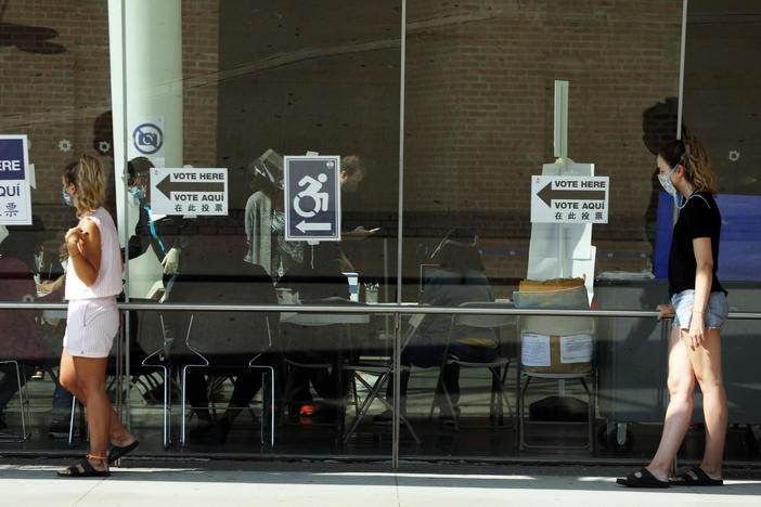 Voters in New York City last month during the state's primary elections. With about 100 days until Nov. 3, election officials face a variety of challenges pulling off this year's election.