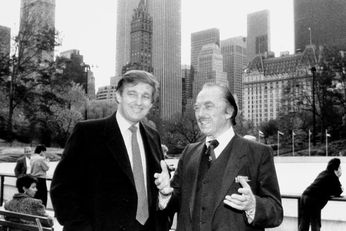 Donald Trump and father Fred Trump attend the opening of Wollman skating rink in New York City's Central Park in 1987.