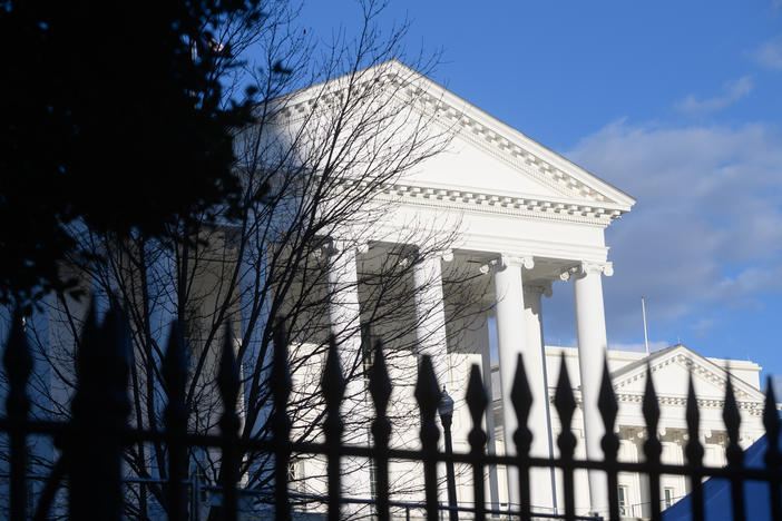 A statue of Robert E. Lee and busts of other Confederate leaders have been removed from the Virginia Capitol in Richmond, shown here in January.