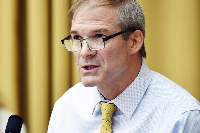 Rep. Jim Jordan, R-Ohio, speaks during a House Judiciary subcommittee on antitrust on Capitol Hill.