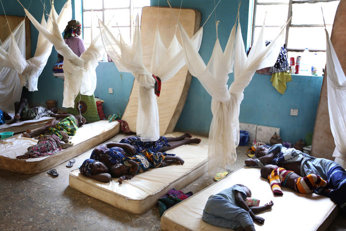 Lead exposure has been an issue for many years. Above: Women and children from lead-contaminated villages rest on mattresses during testing and treatment for lead poisoning in a ward at the Doctors Without Borders clinic in Anka, Nigeria, in 2010.