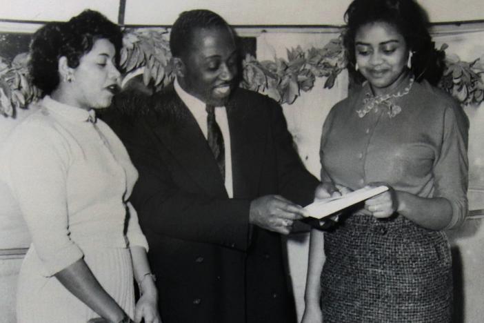 Minnie Forbes (right) took over as owner of the Detroit Stars from her uncle Ted Raspberry (center) in 1956. Forbes, now 88, is the last living Negro Leagues team owner.