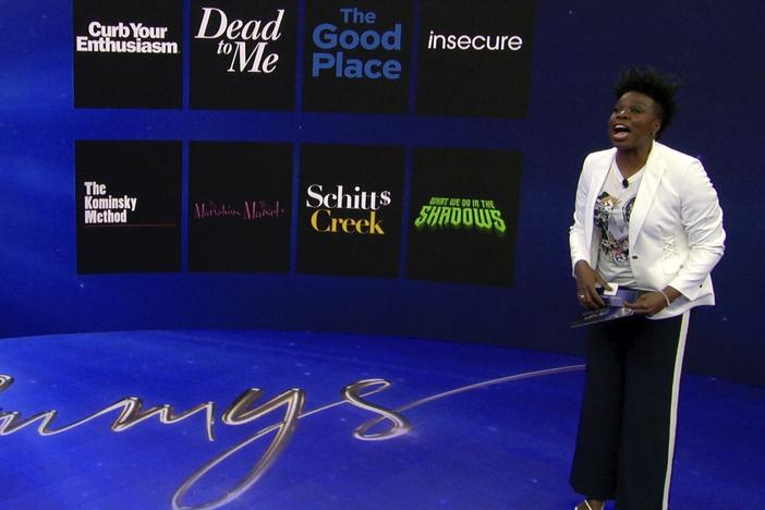 Leslie Jones announces the 2020 Emmy nominees for Outstanding Comedy Series Tuesday during the 72nd Emmy Awards Nominations Announcements in Los Angeles.