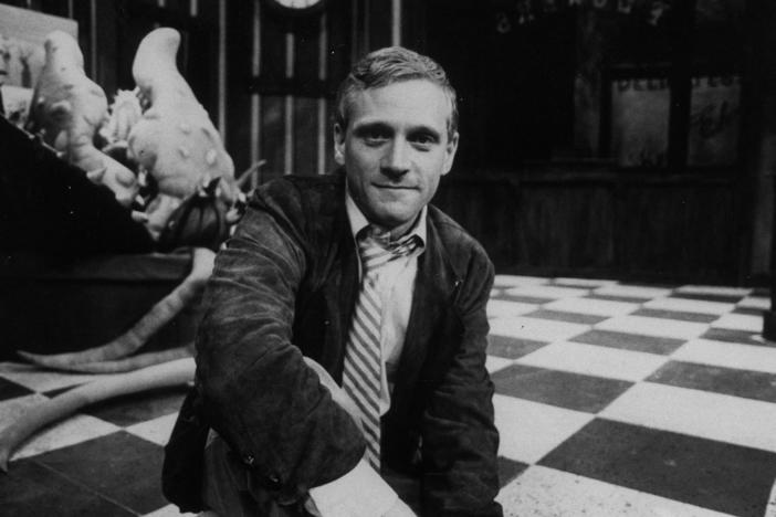 A young Howard Ashman, photographed on the set of his musical <em>Little Shop of Horrors</em>.