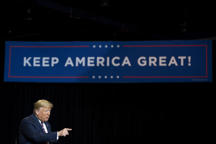 President Trump at a Keep America Great rally in Las Vegas earlier this year.