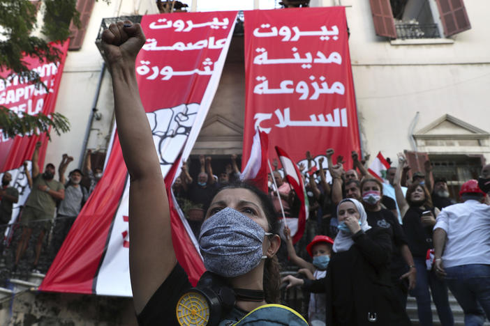 Thousands thronged downtown Beirut on Saturday to voice their outrage over government corruption and negligence, which they blame for Tuesday's deadly explosion that killed more than 150 people.