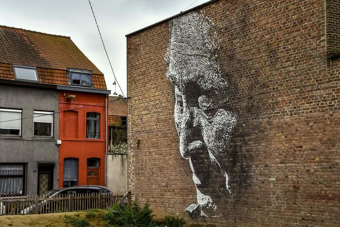 A Vhils work at La Condition Publique in Roubaix, in northern France, in March 2017.