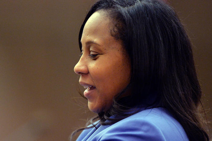 Fani Willis is poised to become the next Fulton County District Attorney after winning a runoff election against her former boss on Tuesday. Willis is seen here in 2014 during the trial of 12 former Atlanta Public Schools educators accused in a conspiracy to inflate state test scores.