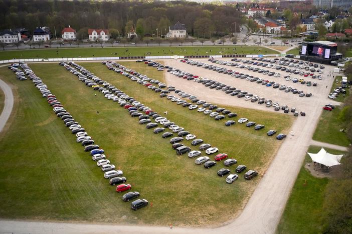 A drive-in concert, held on April 24, in Aarhus, Denmark.
