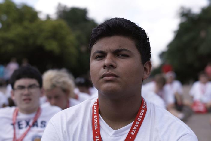 Steven Garza is the underdog in the mock-race for governor in the documentary <em>Boys State. </em>He counts Bernie Sanders among his political heroes.