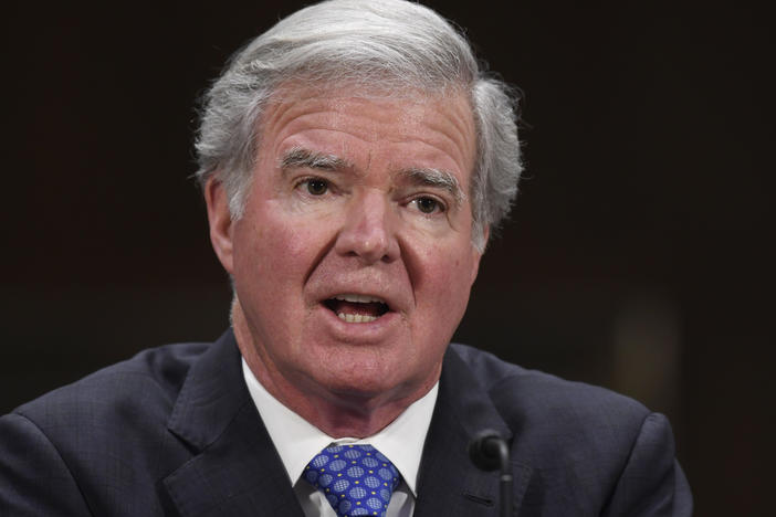 NCAA President Mark Emmert testifies on Capitol Hill in February.