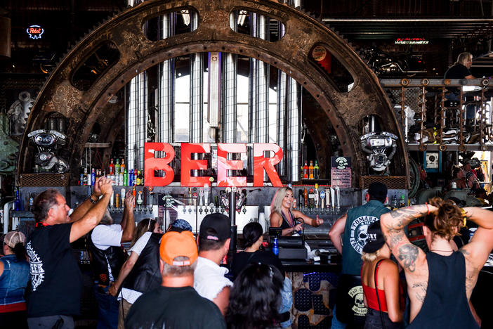 The Full Throttle Saloon in Sturgis, S.D., draws a crowd earlier this month during the 80th annual Sturgis Motorcycle Rally.