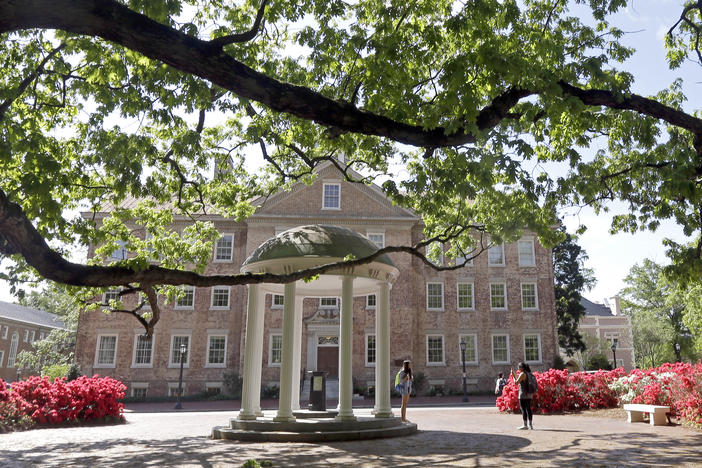 The University of North Carolina in Chapel Hill, N.C., pictured in April 2015, reported four coronavirus "clusters" less than a week after fall classes began.