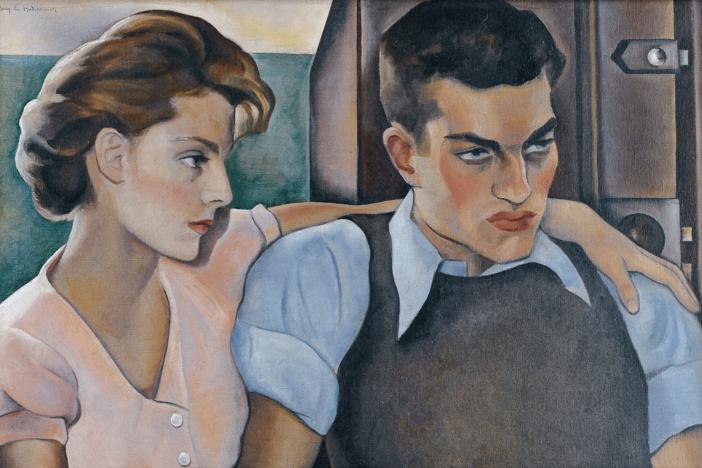 "Two of Them" by Mary Hutchinson, one of the female WPA artists featured at the Georgia Museum of Art.