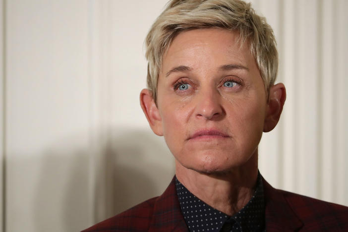 Ellen DeGeneres at the 2016 White House ceremony at which President Barack Obama awarded her the Presidential Medal of Freedom.