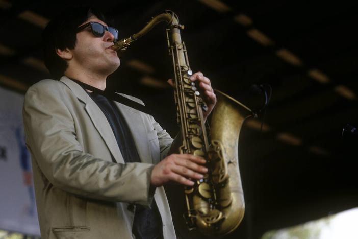 Steve Grossman, photographed while performing on July 1, 1991 in Nice, France.