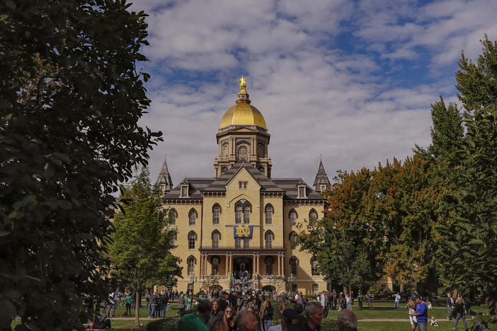 The president of the University of Notre Dame said 146 students and one staff member have tested positive for the virus since Aug. 3.