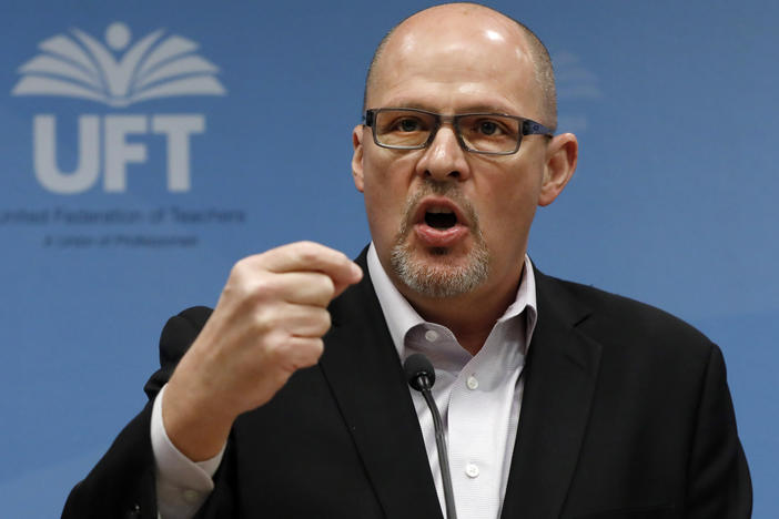 Michael Mulgrew, president of the United Federation of Teachers in New York City, said at a press conference Wednesday that schools were not ready to reopen.
