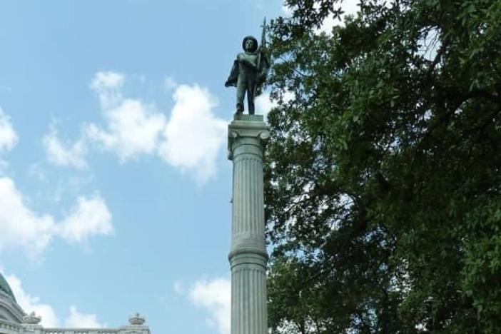 The controversial South's Defenders Memorial Monument has stood at the Calcasieu Parish Courthouse in Lake Charles, La., for more than 100 years. But Hurricane Laura toppled it.