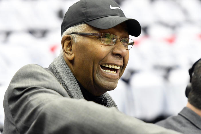 Former Georgetown Hoyas men's basketball coach John Thompson Jr., shown here at a game in 2019, has died. He was 78.