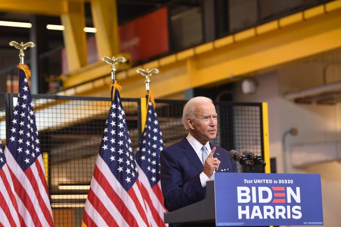 Democratic presidential nominee Joe Biden denounced President Trump during remarks in Pittsburgh on Monday.