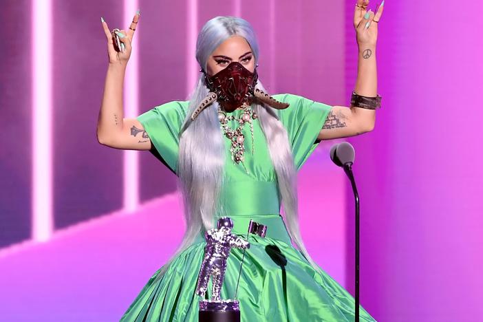 Lady Gaga wore a lot of masks Sunday night, but this is the one with tusks. Yay, tusks!