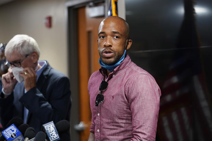 Wisconsin Lt. Gov. Mandela Barnes speaks during a news conference last week in Kenosha, Wis.