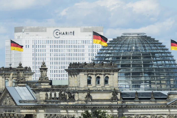 Alexei Navalny was poisoned by a rare nerve agent developed in Russia, German officials say. Navalny, a leading critic of Russian President Vladimir Putin, is being treated in Berlin's Charité hospital, seen here behind the Reichstag.