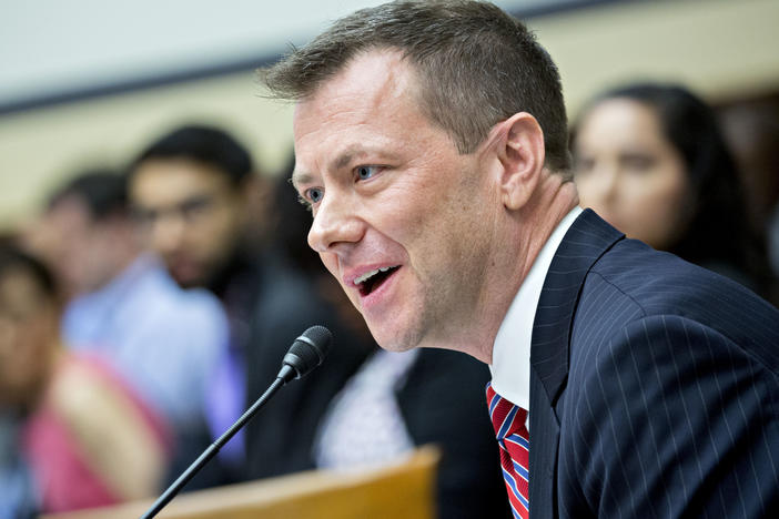 Peter Strzok, then an agent at the FBI, speaks during a joint House Judiciary, Oversight and Government Reform committees hearing in Washington, D.C., in July 2018.
