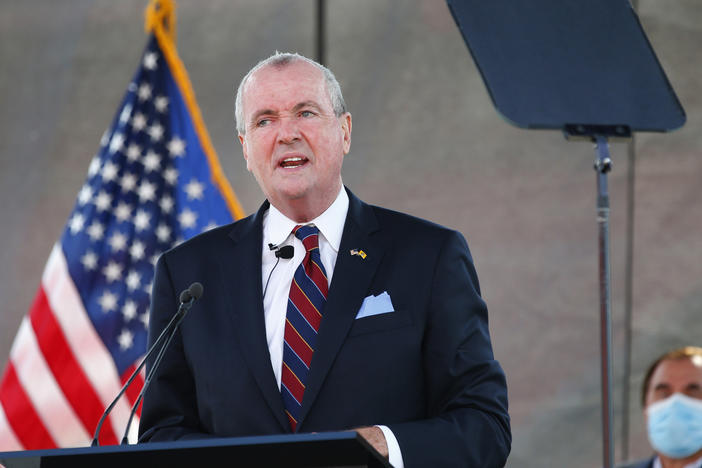New Jersey Gov. Phil Murphy speaks during his 2021 budget address at Rutgers University in Piscataway, N.J., on Aug. 25.