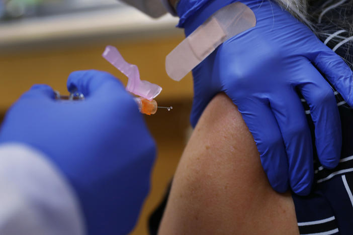 Some of the world's largest vaccine-makers hope to bolster public confidence in a yet-to-arrive COVID-19 vaccine, pledging to follow strict safety protocols in the rush to respond to the pandemic. Here, a nurse practitioner administers a dose of flu vaccine in Key Biscayne, Fla.