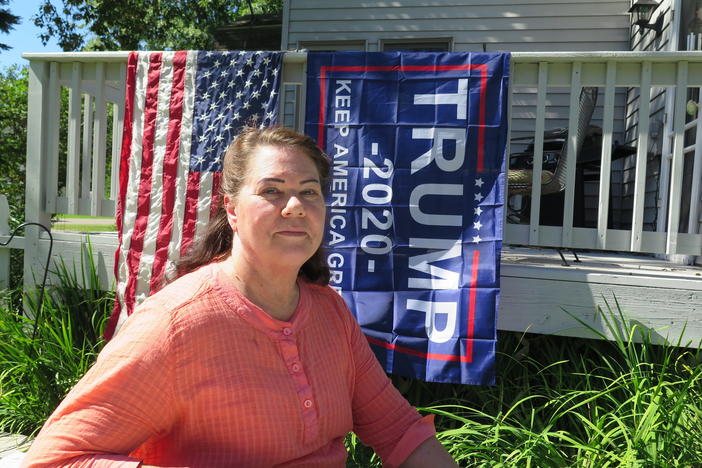Deb Ibanez, who proudly displays Trump banners and lawn signs outside her home in Aitkin, Minn., is part of President Trump's firm base in this rural part of the state. Ibanez says she's worried about voter fraud and doubts about the outcome of the election.