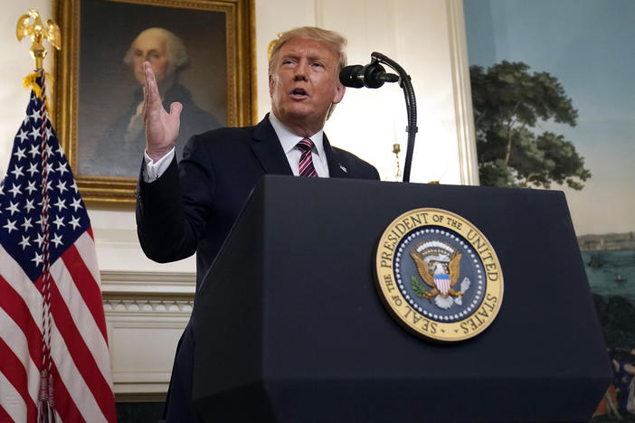 President Trump speaks about judicial appointments Wednesday at the White House.