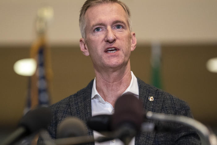 Portland Mayor Ted Wheeler issued the ban on CS gas in his role as the city's police commissioner. He's seen here at City Hall in late August.