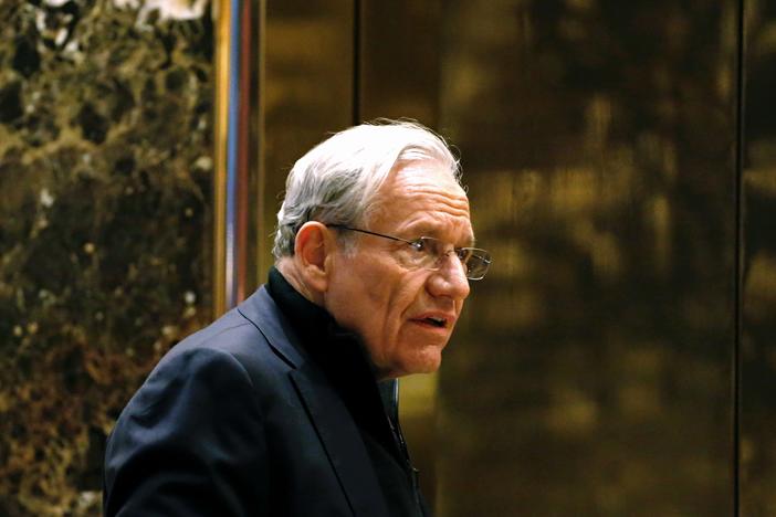 Journalist Bob Woodward, seen here in 2017 arriving for meetings with President-elect Donald Trump at Trump Tower in New York, is the author of the newly released book <em>Rage</em>.