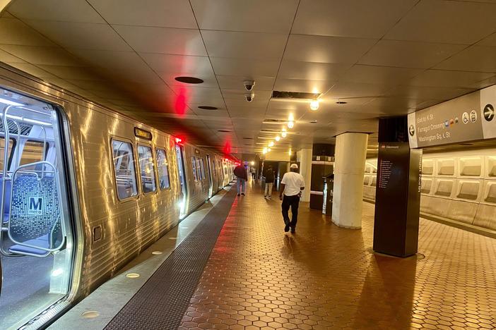 An almost empty Metro station is seen in Washington, D.C., on July 21. The region's employers worry about the safety of workers using the transit system during the pandemic.