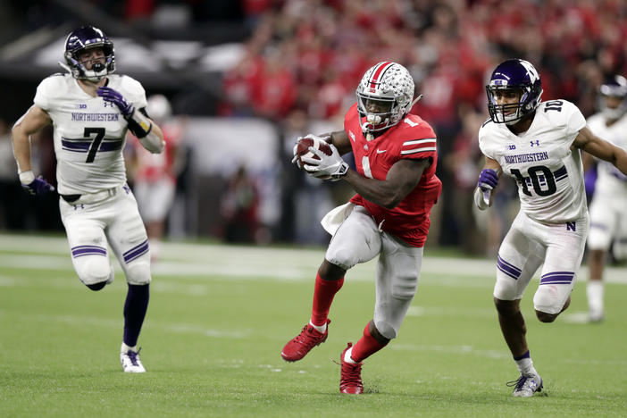 The Big Ten will return to football next month. The conference represents programs such as Ohio State and Northwestern, shown here during a 2018 game.