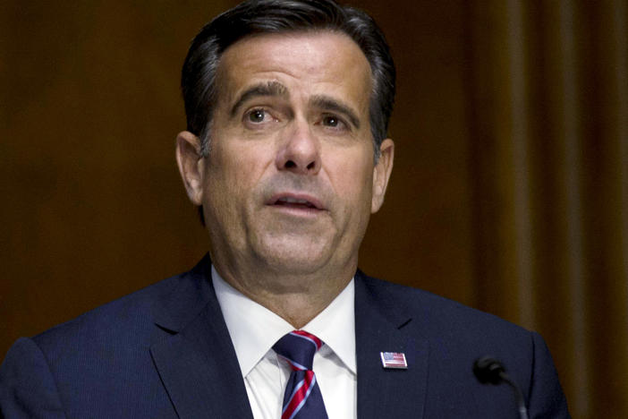The Senate and House intelligence committees say the director of national intelligence, John Ratcliffe, has agreed to resume face-to-face briefings on threats to the November election. Ratcliffe said last month he was canceling the briefings because the information was leaked to the media. He's shown here at his confirmation hearing in May.