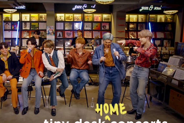 BTS plays a Tiny Desk (home) concert.