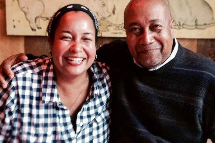 During a remote StoryCorps conversation, Erin Haggerty, left, told her father, George Barlow, how his words saw her through the tough times she faced as one of the only Black kids in her Iowa City community.