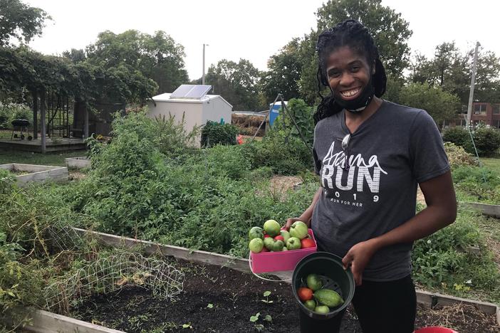 Ja Nelle Pleasure relies on her garden for fresh fruits and vegetables. "Vegetables are expensive at the grocery store," she says.