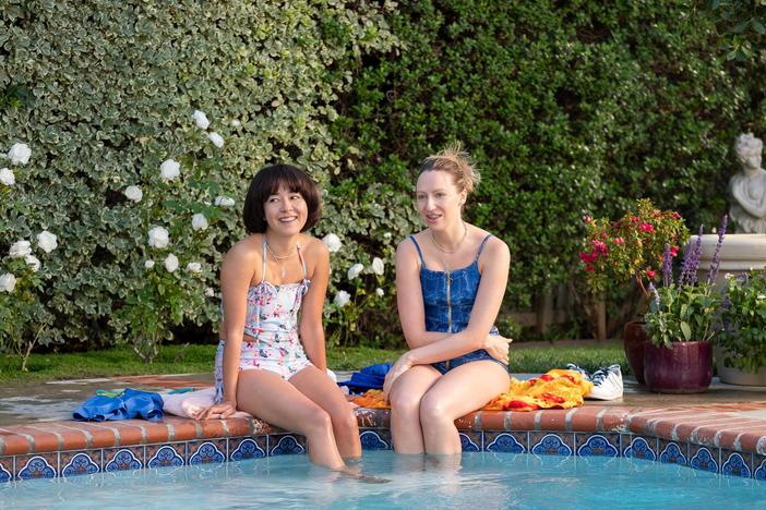 Maya (Maya Erskine) and Anna (Anna Konkle) survive a pool party and a lot of other challenges in the second season of Hulu's <em>PEN15</em>.